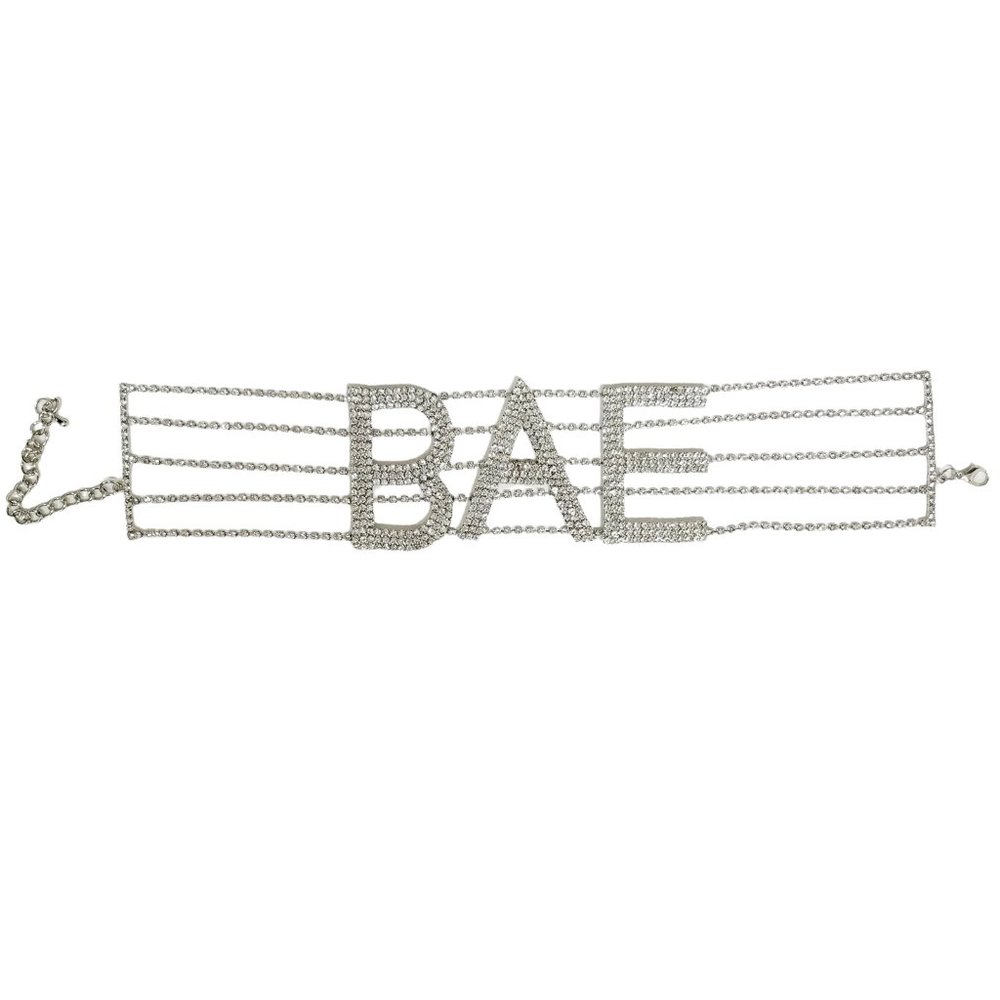 BAE Rhinestone Letter Choker